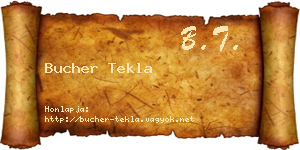 Bucher Tekla névjegykártya